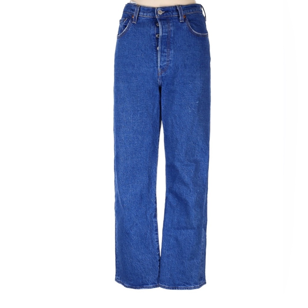 levi’s ribcage straight ankle High-Rise Button-Fly Blue Jeans 29x29